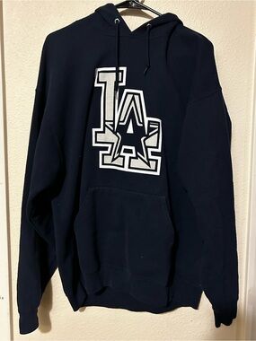 Navy Crewneck Hoodie with White LA Dodgers & Dallas Cowboys Graphic